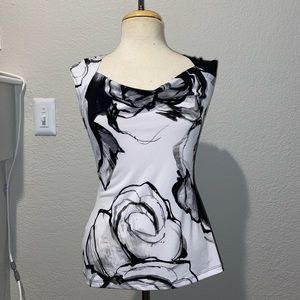 Cream and white sleeveless top